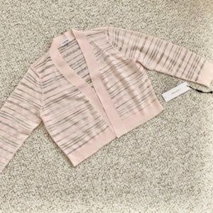 NWT Calvin Klein Blush Sheer Crop Cardigan Sz L
